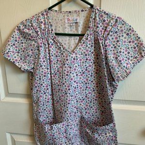 Peaches Scrub Top Size XS